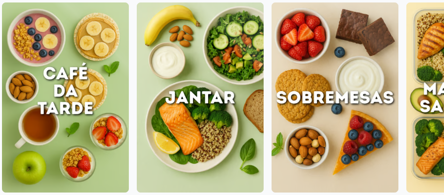 Mockup do e-book 1200 Receitas Saudáveis com capas dos bônus